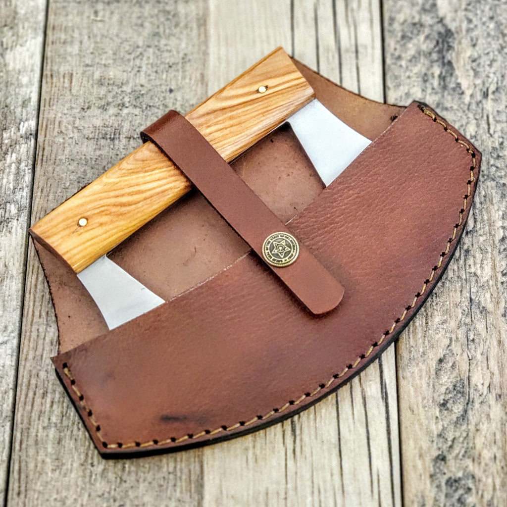 HTUL1 - Custom High CARBON ALASKAN Ulu Skinner / Olive Handle / Hunting / Ultimate Skinning Knife / Hand Made / Full tang / Handmade