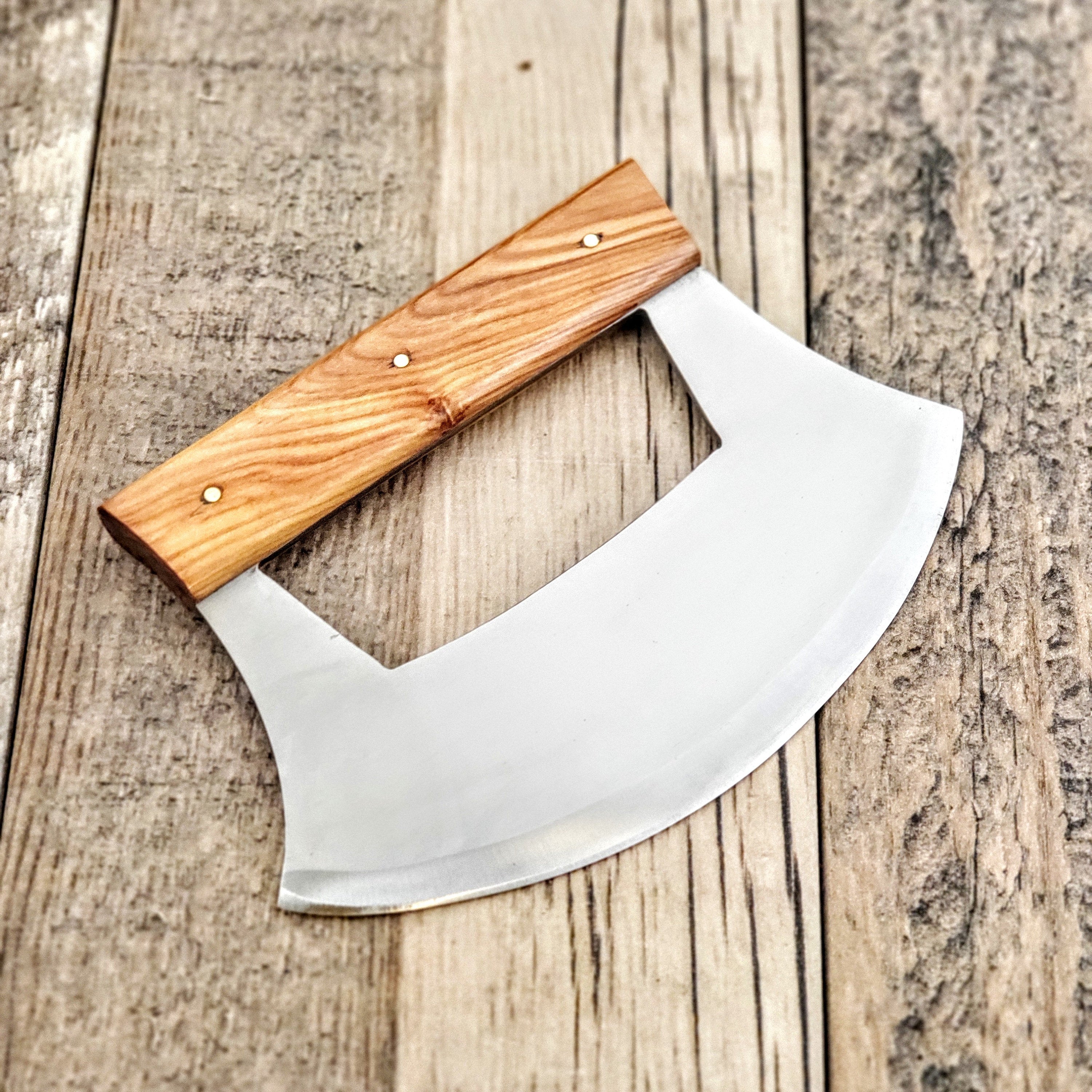 HTUL1 - Custom High CARBON ALASKAN Ulu Skinner / Olive Handle / Hunting / Ultimate Skinning Knife / Hand Made / Full tang / Handmade