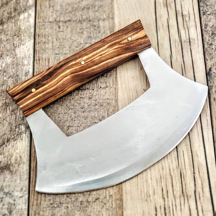 HTUL1 - Custom High CARBON ALASKAN Ulu Skinner / Olive Handle / Hunting / Ultimate Skinning Knife / Hand Made / Full tang / Handmade