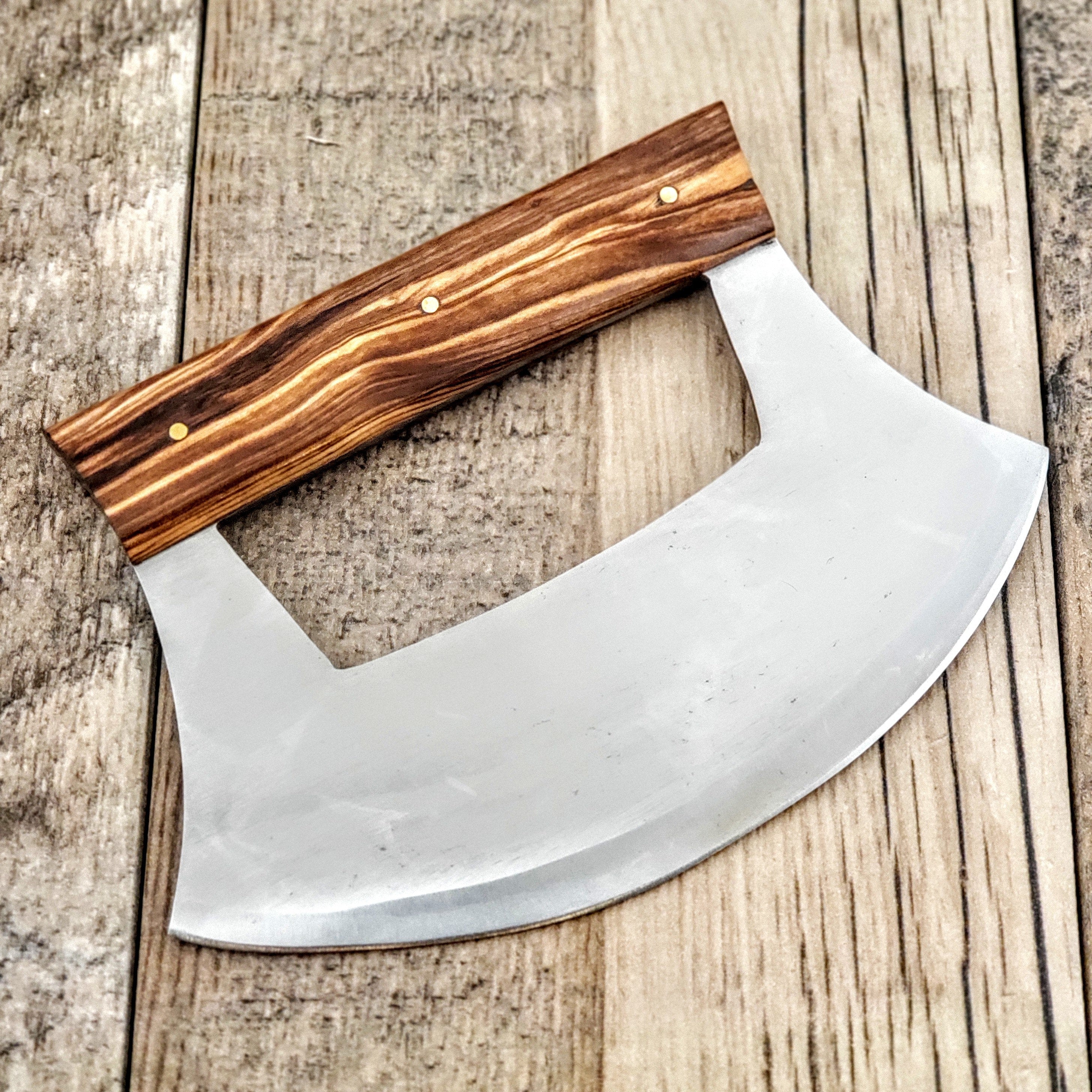 HTUL1 - Custom High CARBON ALASKAN Ulu Skinner / Olive Handle / Hunting / Ultimate Skinning Knife / Hand Made / Full tang / Handmade