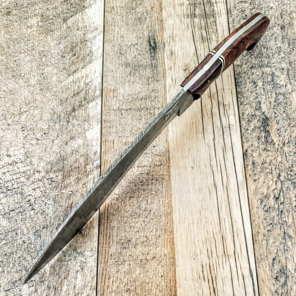 HTB-45 Damascus Kukhri // Sherpa // Gurkah // Custom handmade // Rose & Walnut Wood Handle // Full Tang