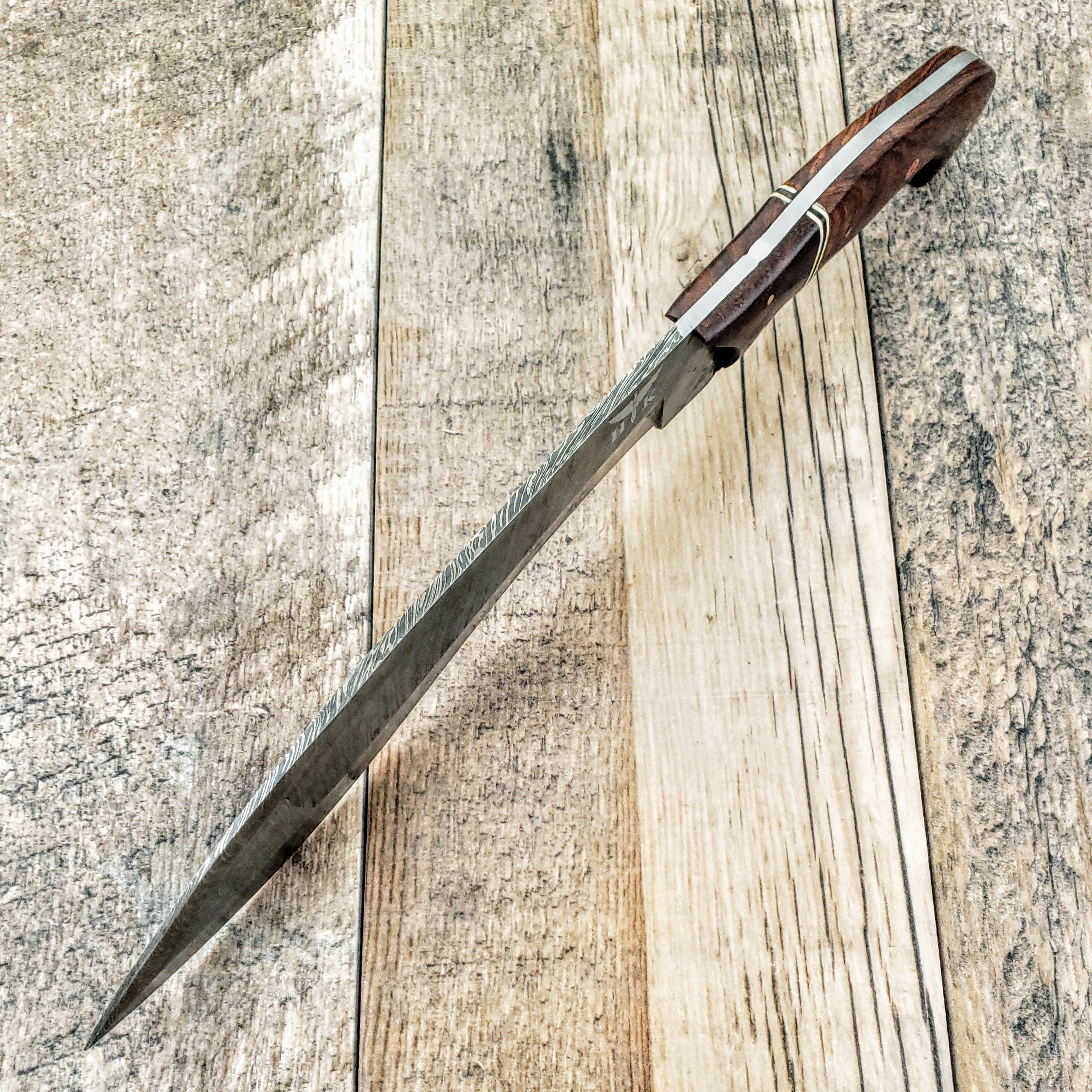 HTB-45 Damascus Kukhri // Sherpa // Gurkah // Custom handmade // Rose & Walnut Wood Handle // Full Tang