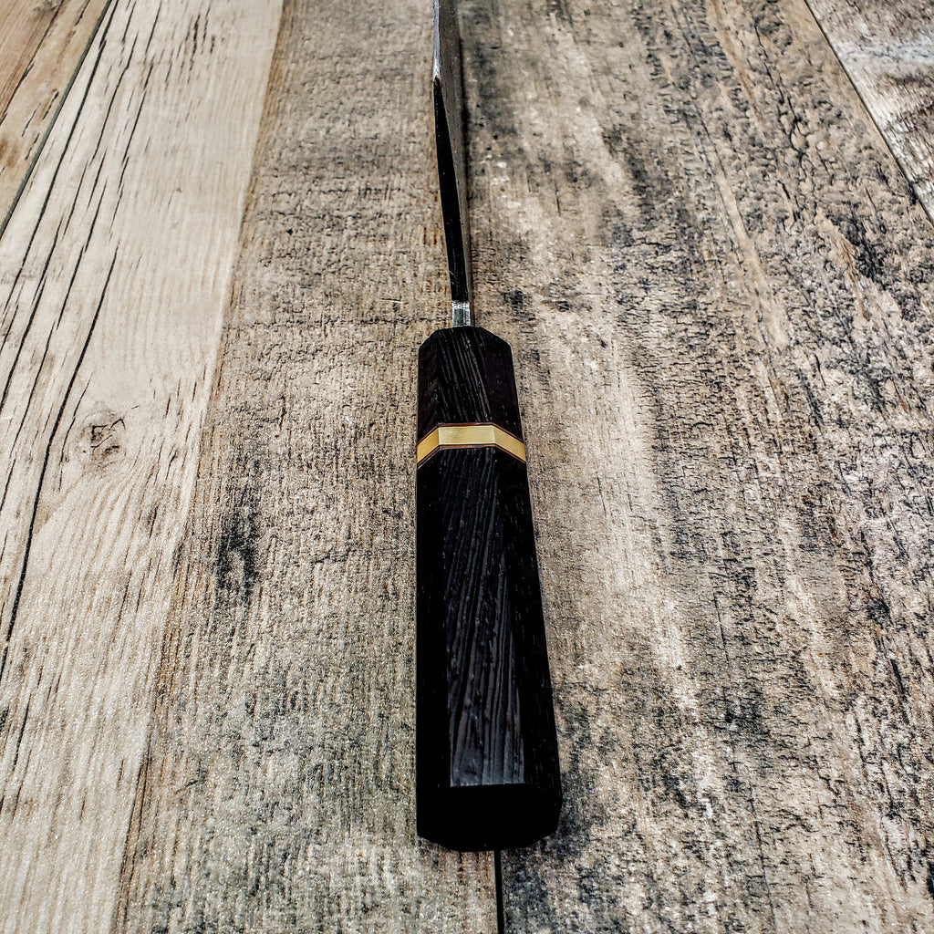 HTCLV1 Thick Sanmai Raindrop Japanese Meat Cleaver Damascus / Kitchen/ Handmade / Custom / Forged / Hand File Spine / Heafty