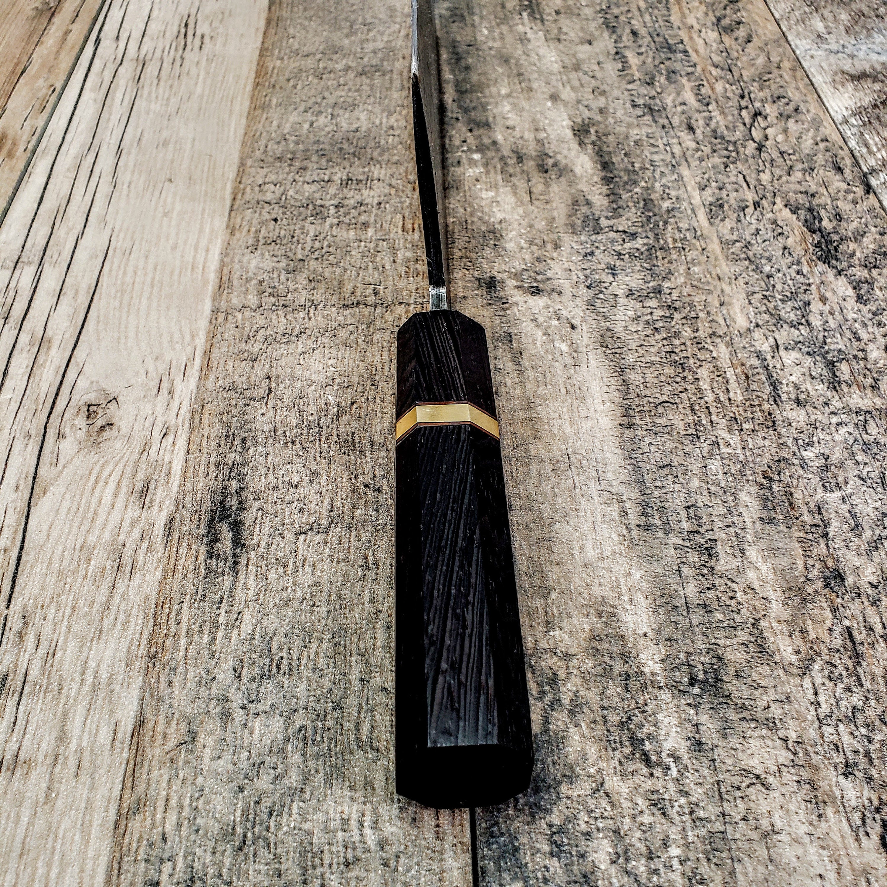 HTCLV1 Thick Sanmai Raindrop Japanese Meat Cleaver Damascus / Kitchen/ Handmade / Custom / Forged / Hand File Spine / Heafty