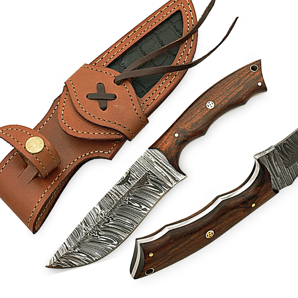 HomeTown Knives | HTS-3W Sweeping Skinner DAMASCUS | Camping | Hunting | Custom HAND Made
