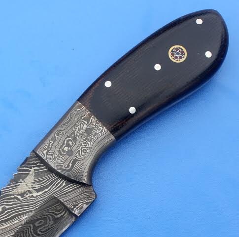 HTS -32 Damascus  Knife/ Skinner / Hunting / Camping / Hand Made / Custom / Micarta Handle