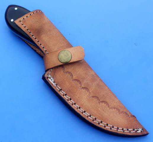 HTK 32  Damascus Knife custom handmade Skinner / Hunting / Camping / Micarta - HomeTown Knives