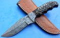 HTK-76 Damascus Knife custom handmade Sanmai Skinner  / Ram Horn handle / Sanmai Blade / Great quality - HomeTown Knives