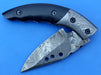 HTK-81 Damascus Folder / Hand Made / Custom / Buffalo Horn handle / Damascus steel bolster / Liner Lock - HomeTown Knives