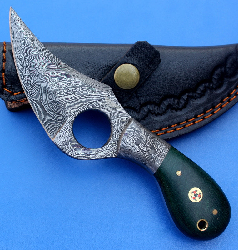 HT-7a  Damascus Knife custom handmade Skinner / Micarta handle / Great quality - HomeTown Knives