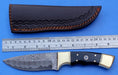 HT-9  Damascus Knife custom handmade Skinner / Buffalo Horn / Great quality - HomeTown Knives