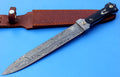 HTK-102  Damascus Knife custom handmade Dagger / Buffalo Horn handle / Great quality - HomeTown Knives