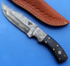 HT-35  Damascus Knife custom handmade Skinner Knife / Micarta / Sanmai Pattern / Great Quality / Camping / Hunting game - HomeTown Knives