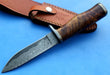 HT-21  Damascus Knife custom handmade  Skinner / Sanmai / Rose Wood Handle / Camping / Hunting - HomeTown Knives