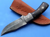 HT-35  Damascus Knife custom handmade Skinner Knife / Micarta / Sanmai Pattern / Great Quality / Camping / Hunting game - HomeTown Knives