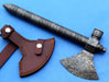 HTK 134 -  Damascus Knife custom handmade Axe  and Peace Pipe / Heavy / Full Damascus - HomeTown Knives