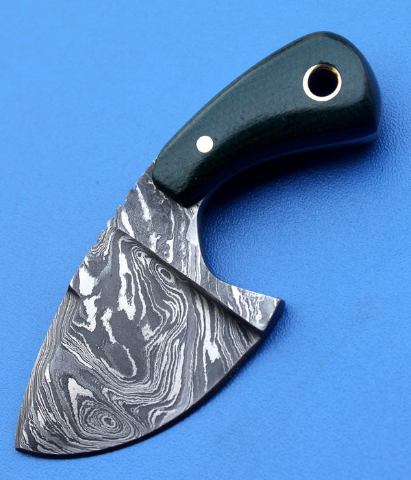 HT-37 custom handmade Damascus Skinner Knife / Micarta Handle / Fire Storm Pattern / Camping / Hunting
