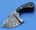 HT-38 custom handmade Damascus Skinner Knife / Buffalo Horn Handle / Fire Storm Pattern / Camping / Hunting - HomeTown Knives