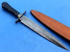 HTK-133 Damascus Knife custom handmade Dagger / Micarta handle / Great quality - HomeTown Knives