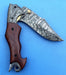 HTK -176 Damascus Folder / Hand Made / Custom / Lace Wood handle / Damascus steel bolster / Liner Lock - HomeTown Knives