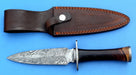 HT-46  Damascus Custom handmade Dagger / Rose wood handle / Damascus Fire Pattern / Full Hidden Tang / - HomeTown Knives