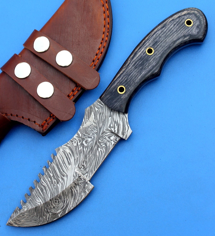 HT-47  Damascus Knife custom handmade Tracker /  Micarta handle