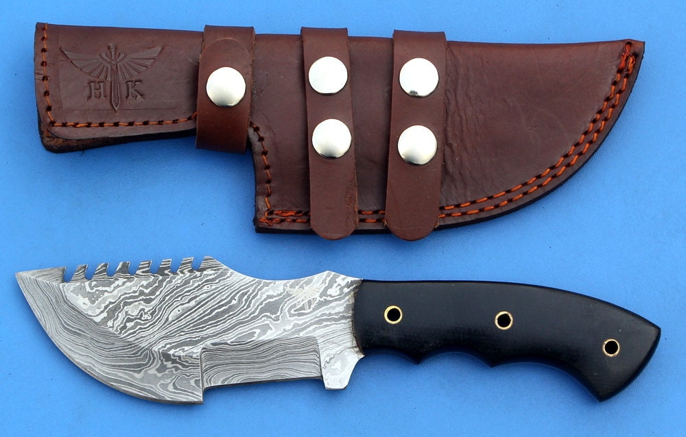 HT-48  Damascus Knife custom handmade Tracker  / Micarta handle