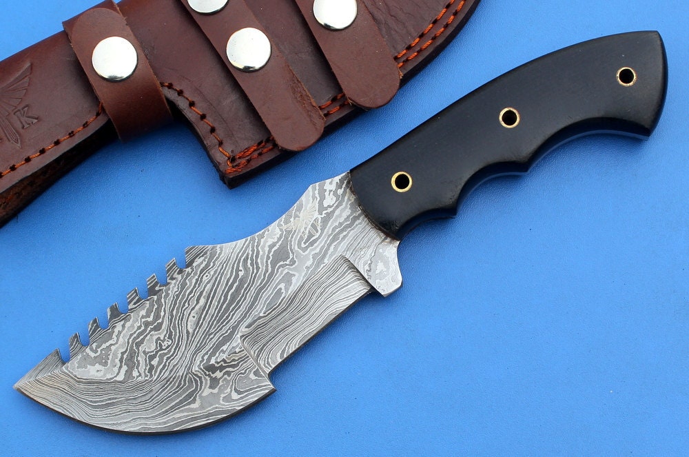 HT-48  Damascus Knife custom handmade Tracker  / Micarta handle