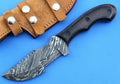 HTK-196 Damascus Knife custom handmade Tracker / Micarta handle