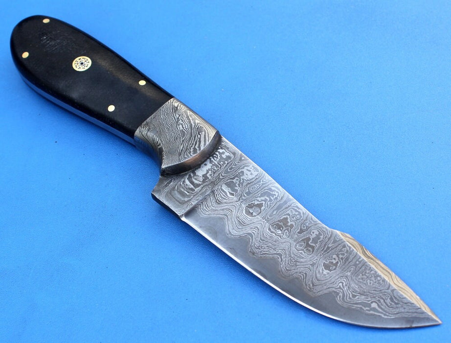 HT-32  Damascus Knife custom handmade Skinner  / Micarta / Sanmai Pattern / Great Quality / Camping / Hunting game