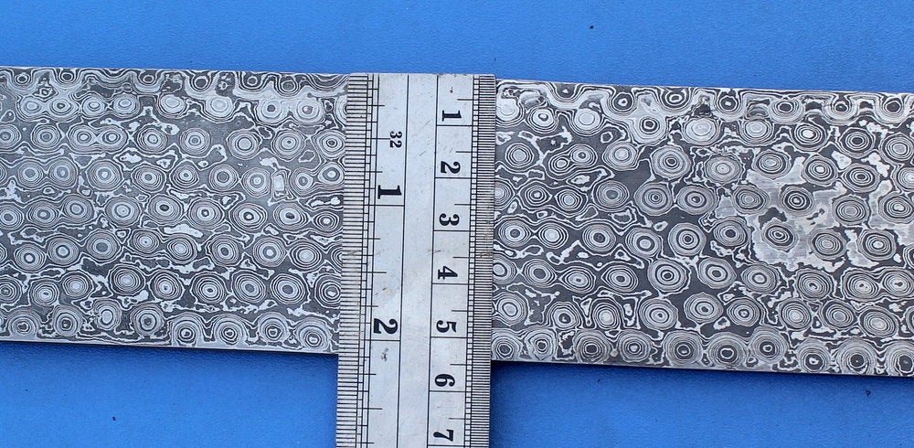 HTK-194 Damascus Knife custom handmade Billet / Great quality / Rain Drop Pattern / Annealed  state