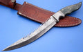 HTK 221 Damascus Persian FIELD Knife / Handmade / Custom / Forged / Bull Horn / Hand Filed Spine / Camping - HomeTown Knives