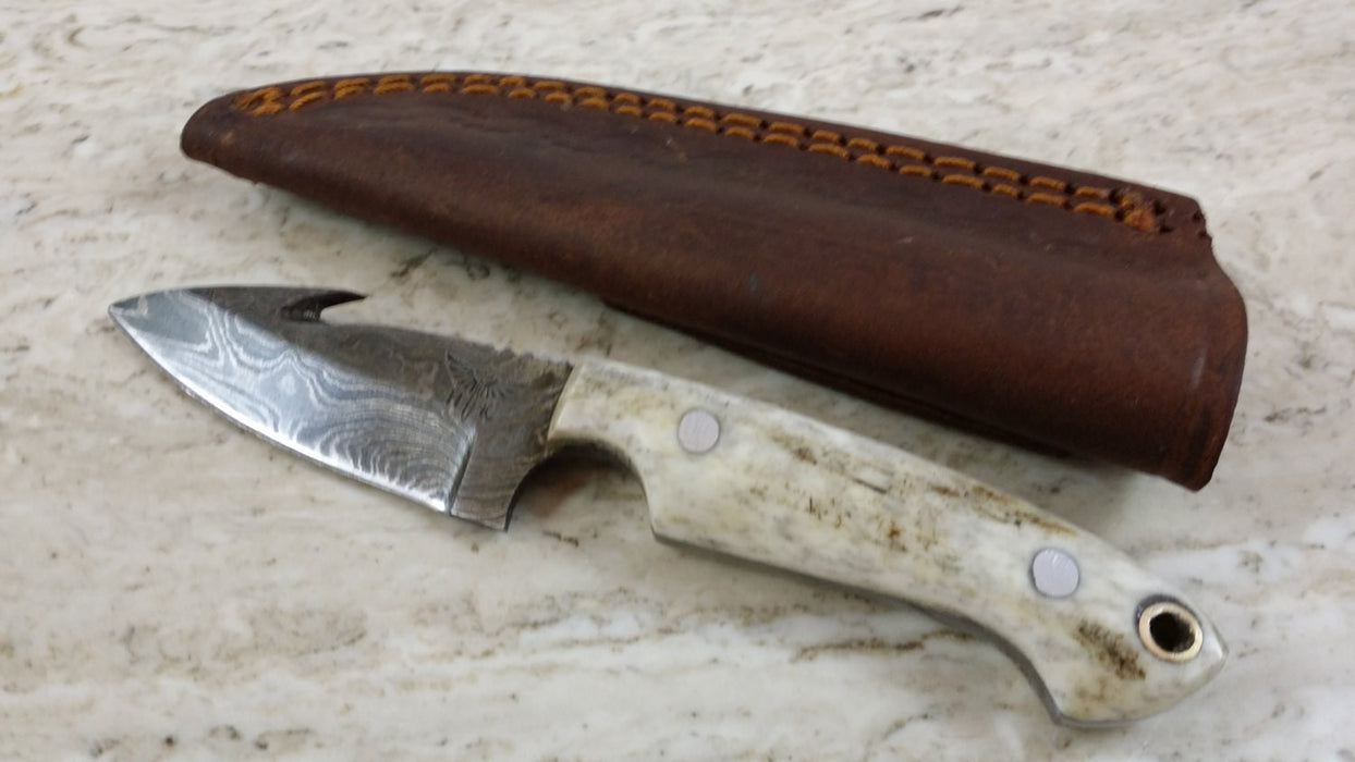 HT-63-Gut Hook Stag Skinner - HomeTown Knives