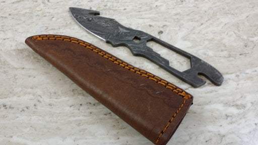 HT-64 Damascus Small Gut Hook Skinner Tool / Skinner / Hunting / Handmade / Custom / Forged / White Tail Sta - HomeTown Knives