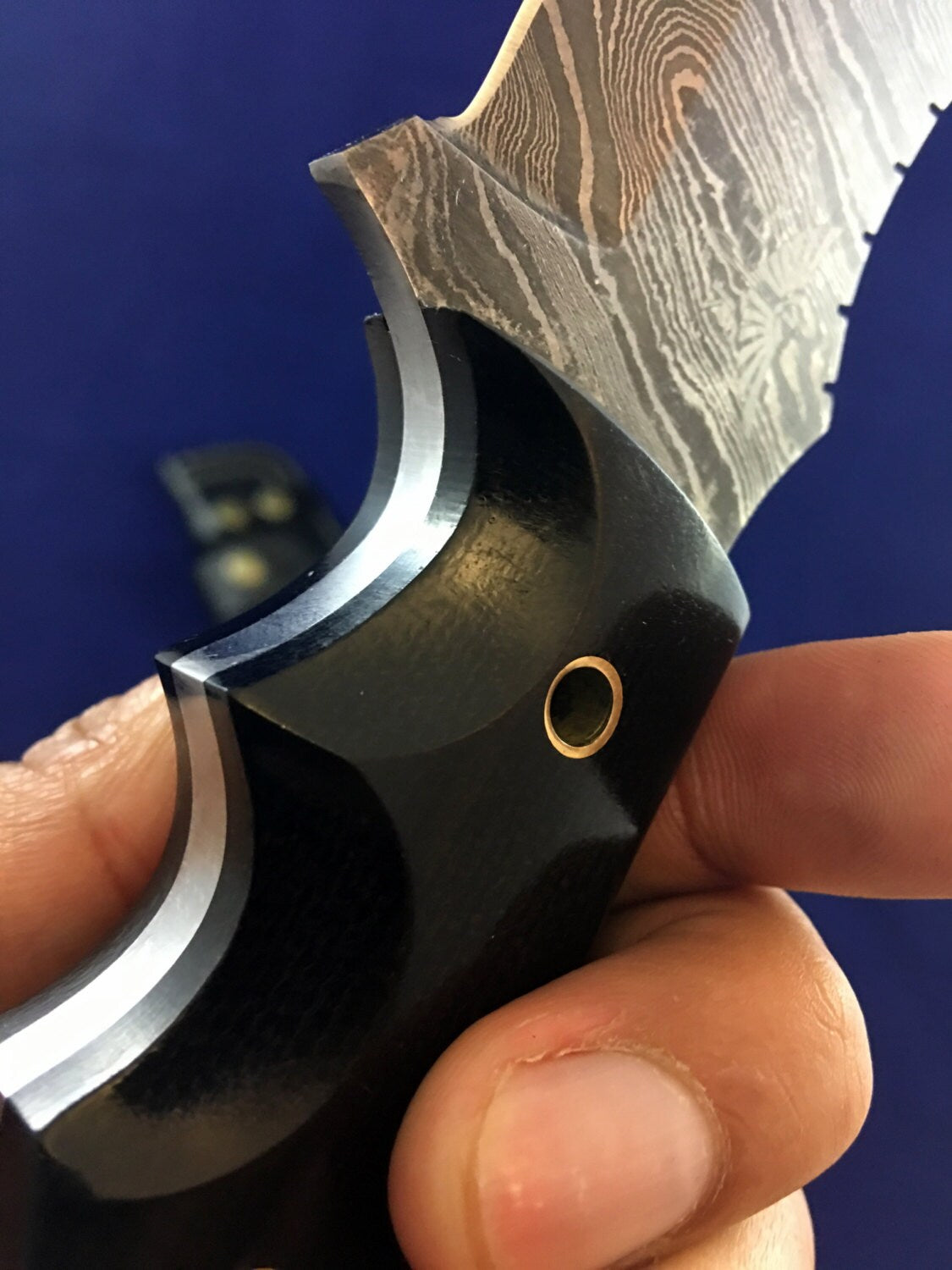 HT 14 Damascus knife / Tracker / Hand Made / Custom / Forged Damascus / High Polished / Micarta handle/ Survival Tool / Bushcraft / Field - HomeTown Knives