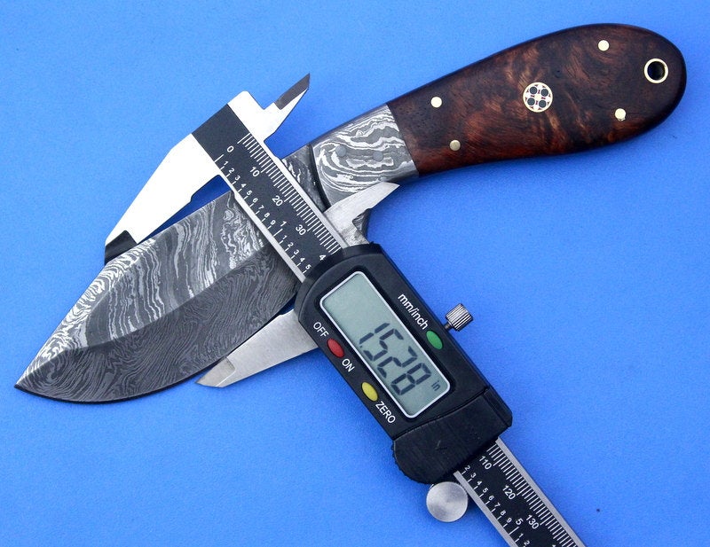 HTS-52 Damascus  Knife/ Skinner / Hunting / Camping / Hand Made / Custom / Rose Wood Handle