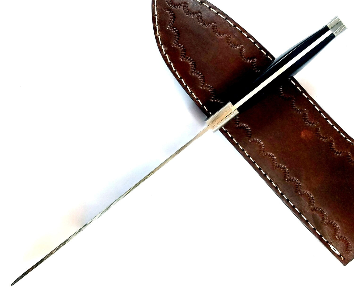 HTN-18  Damascus Santuko Chef Knife / handmade  Chef Knife / Micarta Handle / Santuko / Frictionless grinds / NonStick / Kitchen / Cook - HomeTown Knives