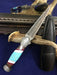 HTKVN4 Custom Handmade Damascus steel BOOT Knife/ Dagger Knife / Turquoise Bone + Walnut + Camel Bone Handle / EXCLUSIVE - HomeTown Knives