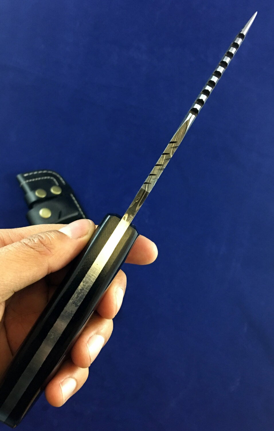 HT 14 Damascus knife / Tracker / Hand Made / Custom / Forged Damascus / High Polished / Micarta handle/ Survival Tool / Bushcraft / Field - HomeTown Knives