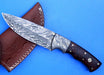 HTK -253 Damascus  Knife/ Skinner / Hunting / Camping / Hand Made / Custom / Rose Wood Handle - HomeTown Knives