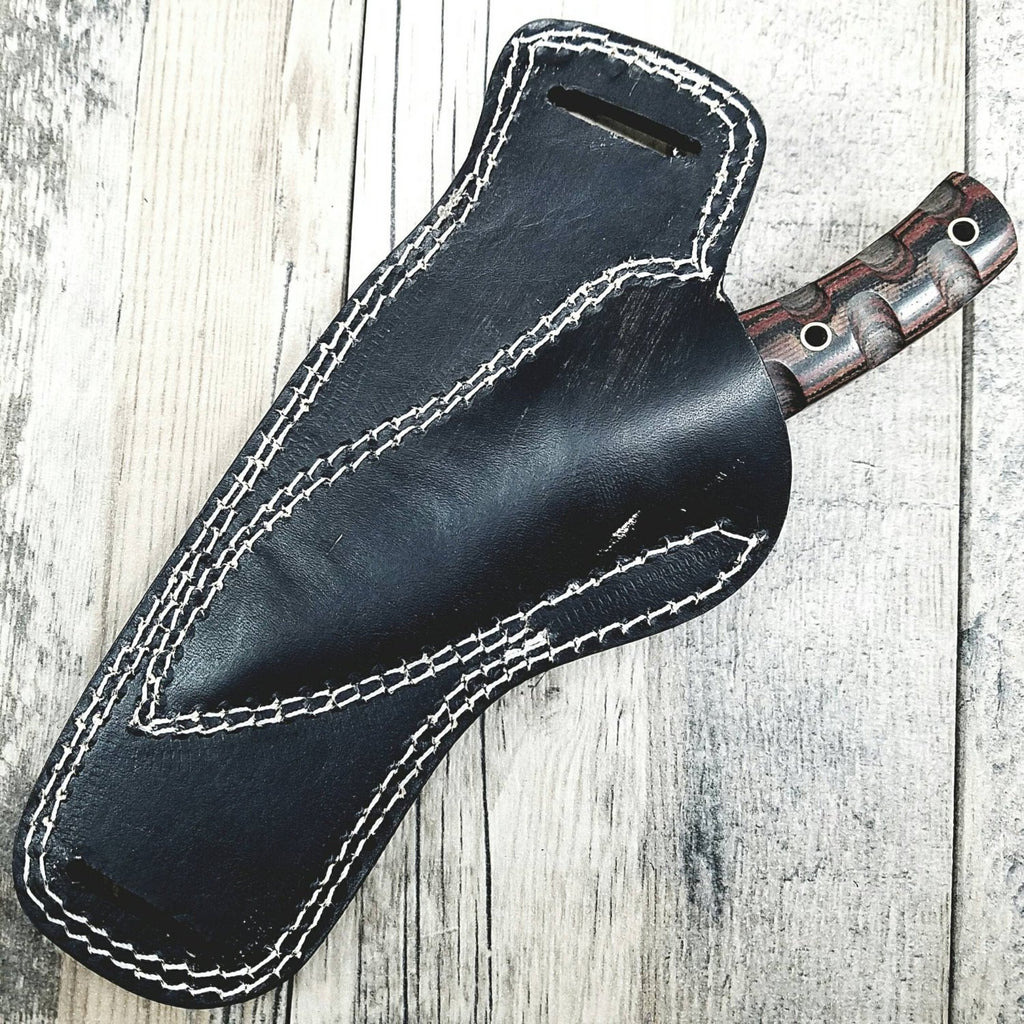 HTN-13 Damascus Knife custom handmade Fire Skinner  / Micarta / Blade / Great quality horizontal Sheath - HomeTown Knives